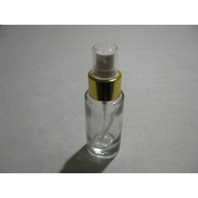 Steklenička Minerva 50 ml z metal zlato/belo pumpico