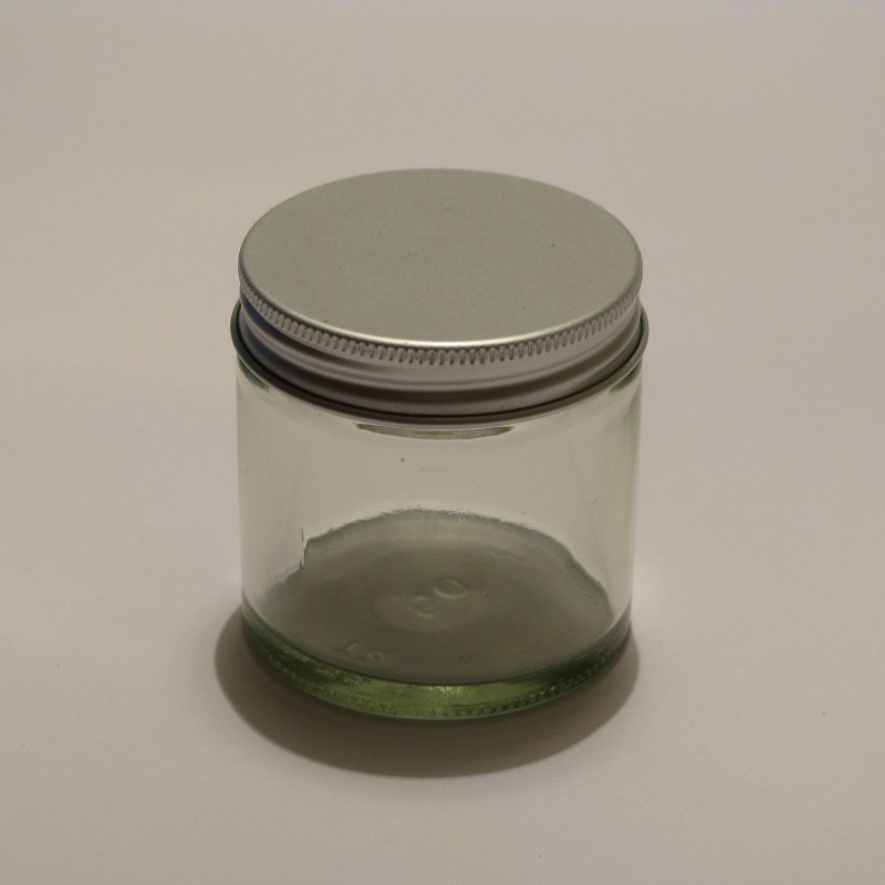 Lonček Aroma 50 ml prozorno steklo s srebrnim pokrovčkom