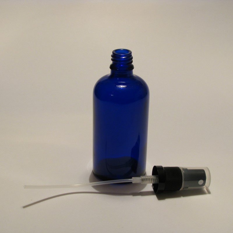 Steklenička Aroma 100 ml modro steklo s pumpico