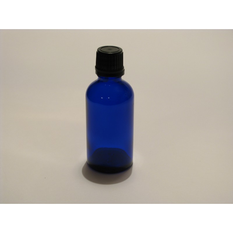 Steklenička Aroma 30 ml modro steklo s črno zaporko (za olja)