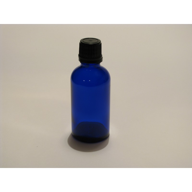 Steklenička Aroma 30 ml modro steklo s črno zaporko (za olja)
