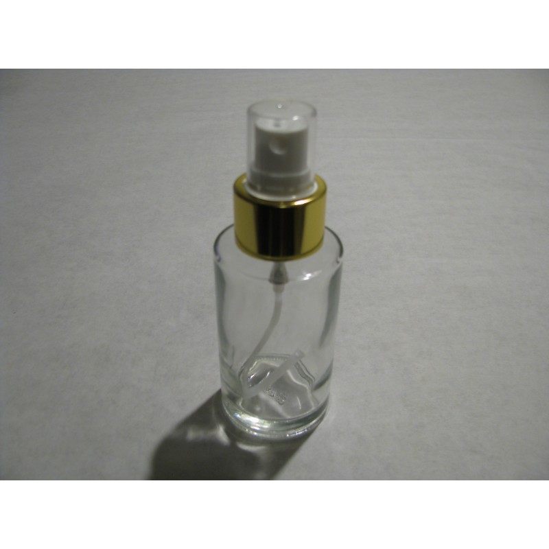 Steklenička Minerva 50 ml z metal zlato/belo pumpico