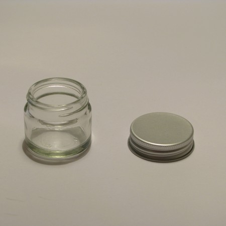Lonček Aroma 15 ml prozorno steklo s srebrnim pokrovčkom