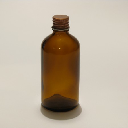 Steklenička Aroma 100 ml rjavo steklo z bakreno zaporko