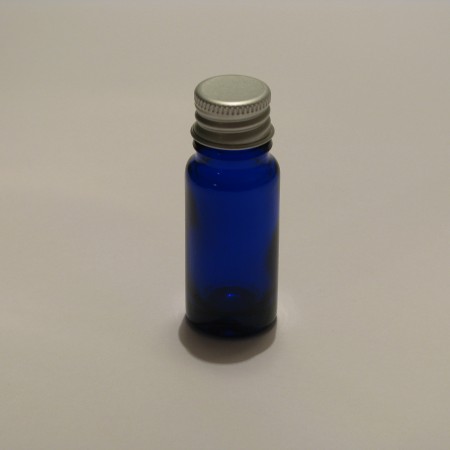Steklenička Aroma 10 ml modro steklo s srebrno zaporko